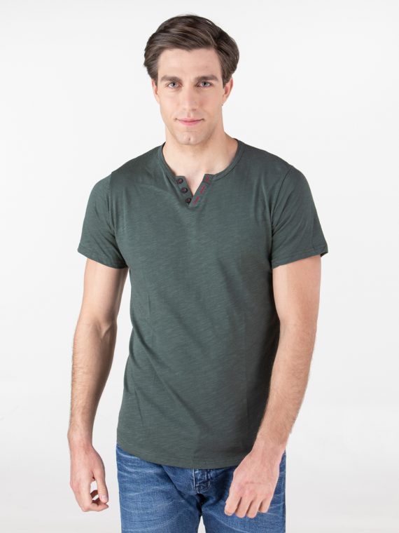 ΜΠΛΟΥΖΑ ΜΟΝΟΧΡΩΜΗ ΜΕ ΚΟΥΜΠΙ-restart-χρωμα χακι