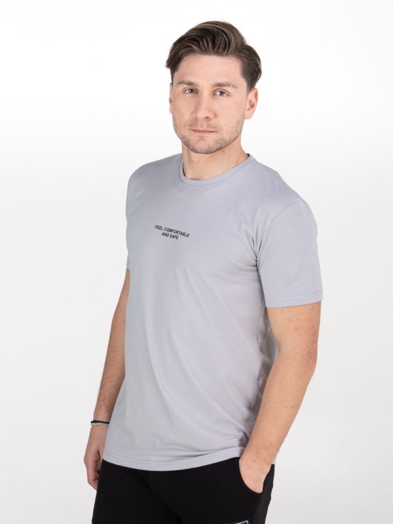 ΜΠΛΟΥΖΑ T-SHIRT ΛΑΙΜΟΚΟΨΗ ΣΤΑΜΠΑ-restart-χρωμα γκρι