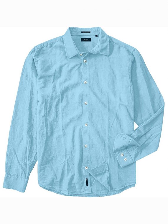 ΠΟΥΚΑΜΙΣΟ ΜΑΚΡΥΜΑΝΙΚΟ ΛΙΝΟ ΧΩΡΙΣ ΤΣΕΠΗ-Double-χρωμα ΓΑΛΑΖΙΟ