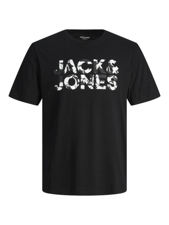 ΜΠΛΟΥΖΑ ΛΑΙΜΟΚΟΨΗ ΜΕ ΣΤΑΜΠΑ ΜΑΥΡΗ-jack and jones-χρωμα ΜΑΥΡΟ