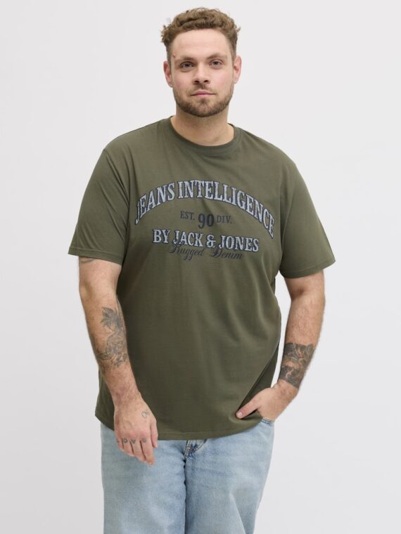 ΜΠΛΟΥΖΑ ΛΑΙΜΟΚΟΨΗ ΣΤΑΜΠΑ ΥΠΕΡΜΕΓΕΘΟΣ-jack and jones-χρωμα ΧΑΚΙ