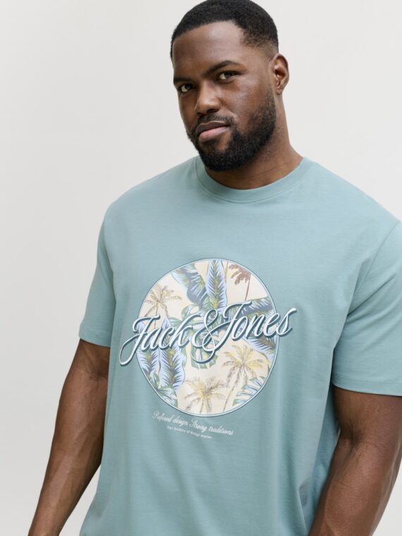 ΜΠΛΟΥΖΑ ΛΑΙΜΟΚΟΨΗ ΣΤΑΜΠΑ ΥΠΕΡΜΕΓΕΘΟΣ-jack and jones-χρωμα ΒΕΡΑΜΑΝ