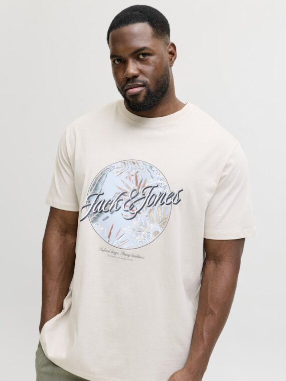 ΜΠΛΟΥΖΑ ΛΑΙΜΟΚΟΨΗ ΚΟΝΤΟ ΜΑΝΙΚΙ ΥΠΕΡΜΕΓΕΘΟΣ-jack and jones-χρωμα ΜΠΕΖ