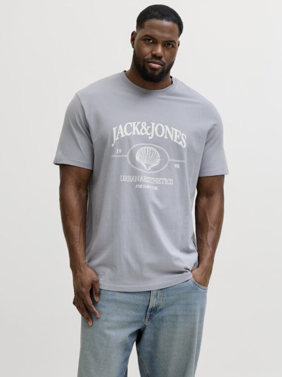 ΜΠΛΟΥΖΑ ΚΟΝΤΟ ΜΑΝΙΚΙ ΛΑΙΜΟΚΟΨΗ ΣΤΑΜΠΑ -ΥΠΕΡΜΕΓΕΘΟΣ-jack and jones-χρωμα ΓΑΛΑΖΙΟ