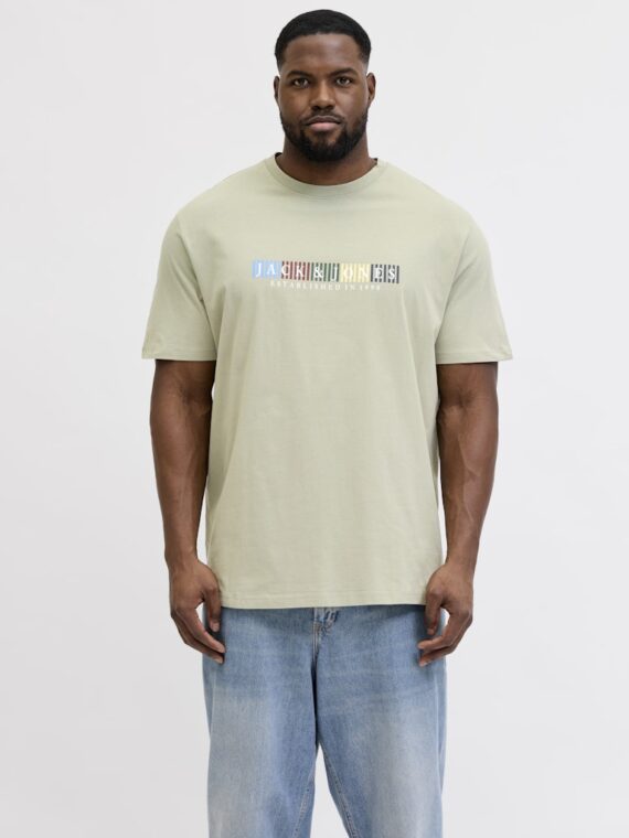 ΜΠΛΟΥΖΑ ΚΟΝΤΟ ΜΑΝΙΚΙ ΛΑΙΜΟΚΟΨΗ ΣΤΑΜΠΑ-ΥΠΕΡΜΕΓΕΘΟΣ-jack and jones-χρωμα ΧΑΚΙ