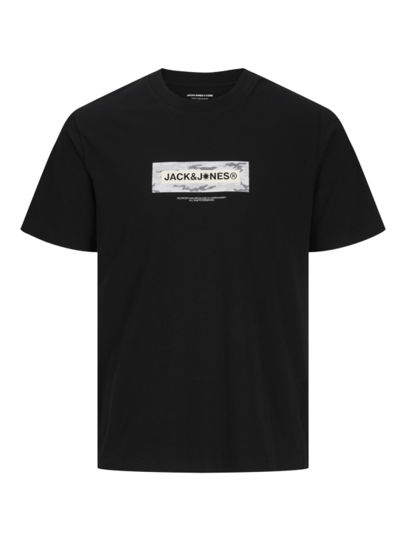 ΜΠΛΟΥΖΑ ΛΑΙΜΟΚΟΨΗ ΣΤΑΜΠΑ ΥΠΕΡΜΕΓΕΘΟΣ-jack and jones-χρωμα ΜΑΥΡΟ