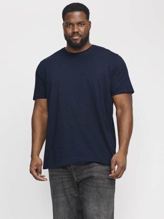 ΜΠΛΟΥΖΑ ΜΑΚΟ ΜΟΝΟΧΡΩΜΗ ΥΠΕΡΜΕΓΕΘΟΣ-jack and jones-χρωμα ΜΠΛΕ ΣΚΟΥΡΟ