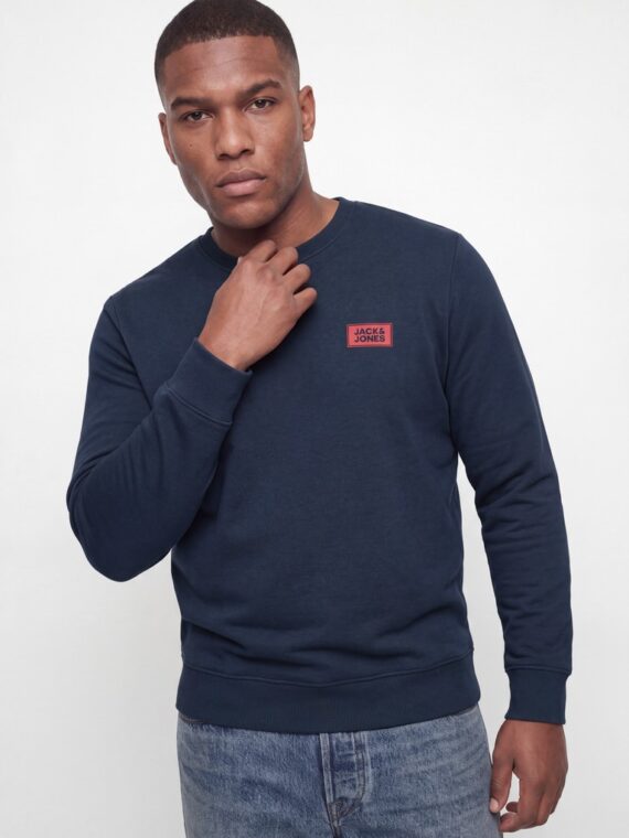 ΜΠΛΟΥΖΑ ΦΟΥΤΕΡ ΛΑΙΜΟΚΟΨΗ ΜΟΝΟΧΡΩΜΗ-jack and jones-χρωμα ΜΠΛΕ